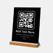 Moderne scanbare QR-code | Zwart Wit & Grijs Acryl Bord (Hoek)
