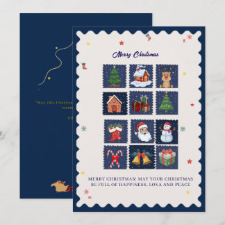 Moderne Scandi met Festive Icons Plat Kerstkaart