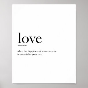 Moderne scandi-typografie liefdesdefinitie poster