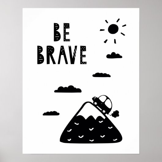 Moderne scandi wees dapper kinderkamer poster (Voorkant)