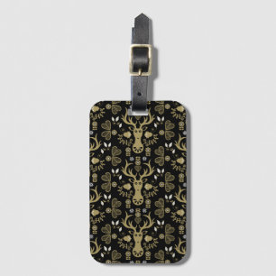 Moderne Scandinavische folk art herten Bagagelabel