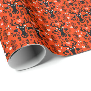 Moderne Scandinavische folk art herten Cadeaupapier