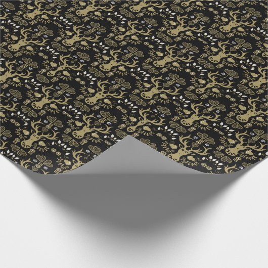 Moderne Scandinavische folk art herten Cadeaupapier (Hoek)