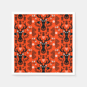Moderne Scandinavische folk art herten Servet