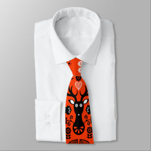 Moderne Scandinavische folk art herten Stropdas