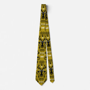 Moderne Scandinavische folk art herten Stropdas