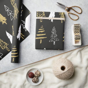Moderne Scandinavische kerstboompatroonstralen Cadeaupapier