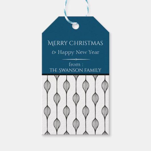 Moderne Scandinavische Kerstmis Cadeaulabel (Voorkant)