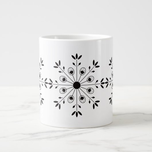 Moderne Scandinavische kerstsneeuwvlok Extra Grote Beker (Voorkant)