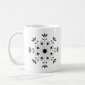 Moderne Scandinavische kerstsneeuwvlok Koffiemok (Links)