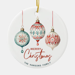 Moderne Scandinavische stijl Vrolijk kerstfeest Keramisch Ornament