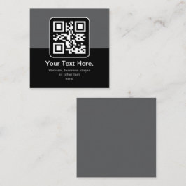 Moderne Scannbare QR-code | Zwart Grijs & Wit Informatiekaartje