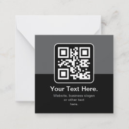 Moderne Scannbare QR-code | Zwart Grijs & Wit Notitiekaartje