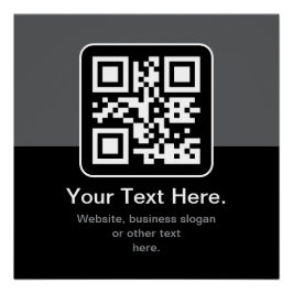 Moderne Scannbare QR-code | Zwart Grijs & Wit Perfect Poster
