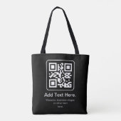 Moderne Scannbare QR-code | Zwart Wit & Grijs Draagtas (Achterkant)
