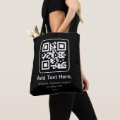 Moderne Scannbare QR-code | Zwart Wit & Grijs Draagtas (Dichtbij)