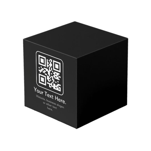 Moderne Scannbare QR-code | Zwart Wit & Grijs Kubus (Voorkant hoekig)