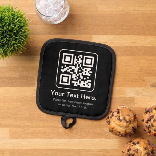 Moderne Scannbare QR-code | Zwart Wit & Grijs Pannenlap (Top down)