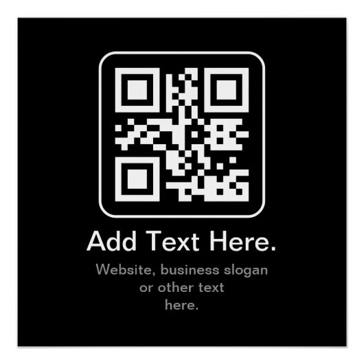 Moderne Scannbare QR-code | Zwart Wit & Grijs Perfect Poster (Voorkant)