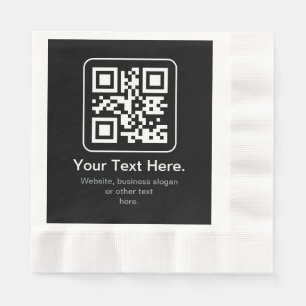 Moderne Scannbare QR-code   Zwart Wit & Grijs Servet