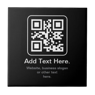 Moderne Scannbare QR-code   Zwart Wit & Grijs Tegeltje