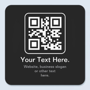 Moderne Scannbare QR-code   Zwart Wit & Grijs Vierkante Sticker