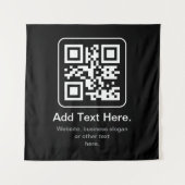 Moderne Scannbare QR-code | Zwart Wit & Grijs Wandkleed (Voorkant (horizontaal))