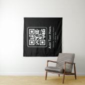 Moderne Scannbare QR-code | Zwart Wit & Grijs Wandkleed (In situ)