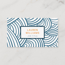 Moderne schaalverdeling indigo blauwe golf visitekaartje