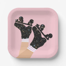 Moderne Schaatsen met wielrennen Derby Pink Papieren Bordje