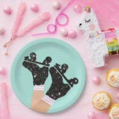 Moderne Schaatsen Roller Derby Mint Papieren Bordje (Feest)