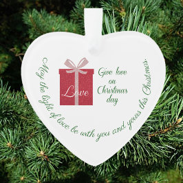 Moderne schat van liefde voor Kerstmis Ornament