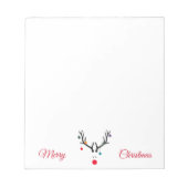 Moderne schattige abstracte kerstredeers op wit notitieblok (Voorkant)