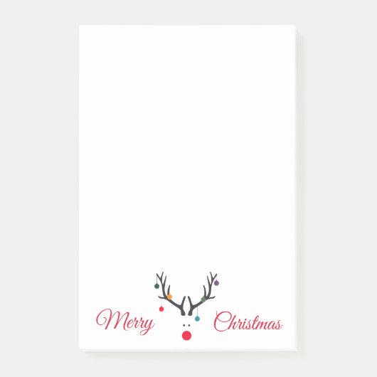 Moderne schattige abstracte kerstredeers op wit post-it® notes (Voorkant)