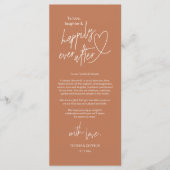 Moderne schattige, bruiloft plaats instelling dank programma (Voorkant)