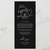 Moderne schattige, bruiloft plaats instelling dank programma (Voorkant)