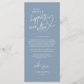 Moderne schattige, bruiloft plaats instelling dank programma (Voorkant)