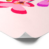 Moderne schattige cheetah met orchideeën poster (Hoek)