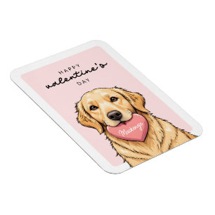 Moderne Schattige Hond met Hart Gelukkige Valentij Magneet