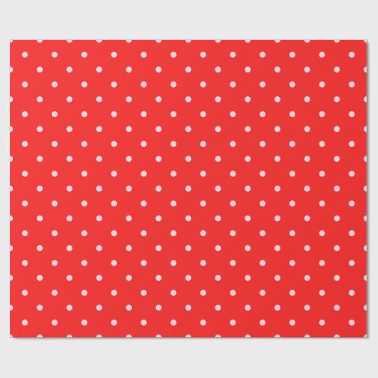 Moderne schattige rode en witte stippen cadeaupapier (Vlak)