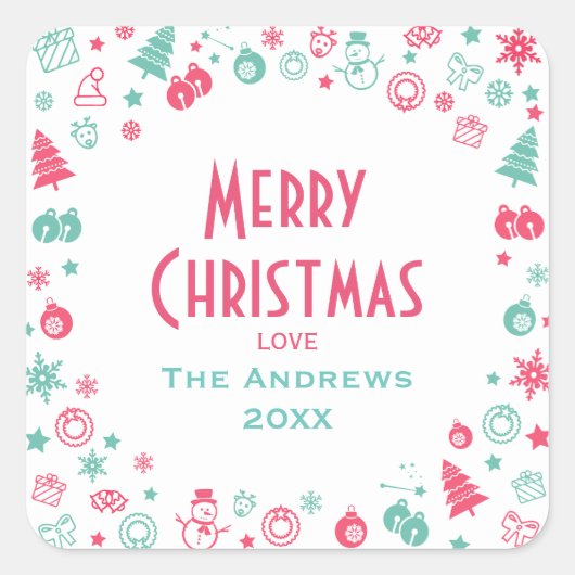 Moderne Schattigee aangepaste kerstcadeau labels (Voorkant)