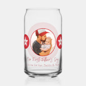 Moderne Schattigee Baby Keepsake Daddy Eerste Vade Blikvorm Glas (Voorkant)
