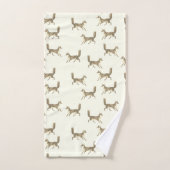 Moderne  Schattigee Beige Fox Pattern op Ivoor Bad Handdoek (Handdoek)