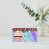 Moderne Schattigee Chocolade Cupcake Sweets Bakker Visitekaartje (Staand voorkant)
