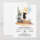 Moderne Schattigee Cowboy Verjaardag Kaart (Voorkant / Achterkant)