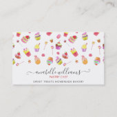 Moderne Schattigee desserts taarten bakkerij gebak Visitekaartje (Voorkant)