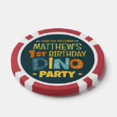 Moderne Schattigee Dino Dinosaur Kind Verjaardag D Poker Chips (Enkel)