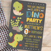 Moderne Schattigee Dino Dinosaur Kind's Verjaardag Kaart