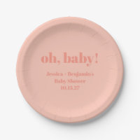 Moderne Schattigee Dusty Peach Baby shower Aangepa