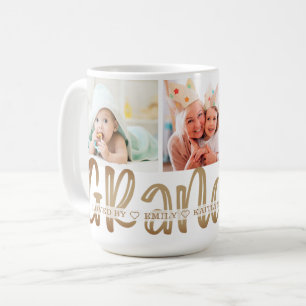 Moderne Schattigee GRANDMA 3 foto gepersonaliseerd Koffiemok